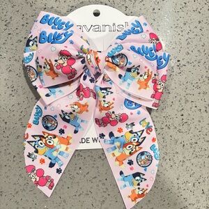 Bluey Kids Hair Bow - Pink and Blue